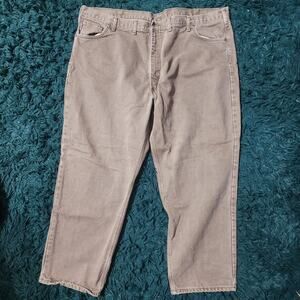 Carhartt Flannel-Lined Work Pants Men’s Relaxed Fit Brown Duck Canvas 50x29